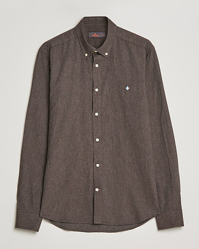 Herre |  | Morris | Watts Flannel Button Down Shirt Dark Brown