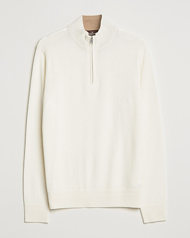 Herre |  | Morris Heritage | Dalton Wool/Cashmere Half Zip Off White