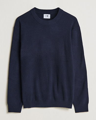Herre |  | NN07 | Danny Ribbed Knitted Sweater Navy