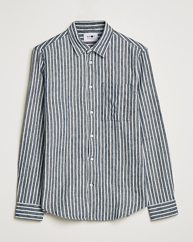 Herre |  | NN07 | Arne Flannel Striped Shirt Blue/White