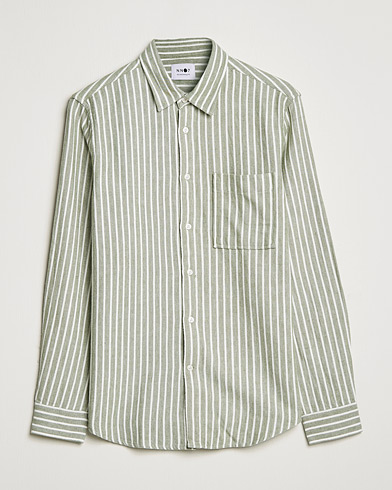 Herre | Flanellskjorter | NN07 | Arne Flannel Striped Shirt Green/White