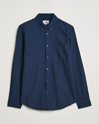Herre | Casual | NN07 | Arne Brushed Flannel Shirt Navy Blue