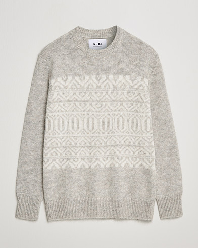 Herre | Gensere | NN07 | Jason Wool Knitted Sweater Grey Melange