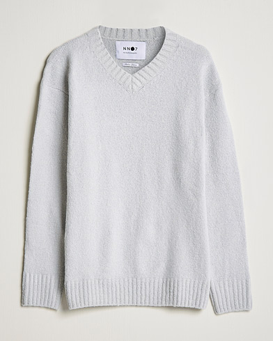 Herre | Pullovers v-hals | NN07 | Grayson Knitted V-Neck Sweater Light Grey