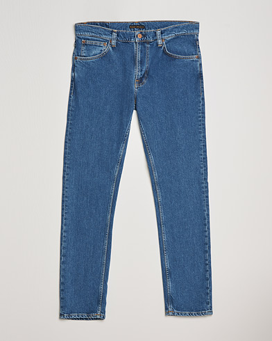 Herre | Nudie Jeans | Nudie Jeans | Lean Dean Organic Jeans Plain Stone Blue