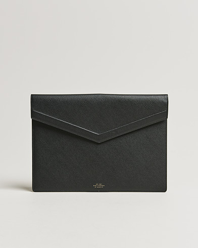 Herre | Best of British | Smythson | Panama Leather Large Envelope Portfolio Black