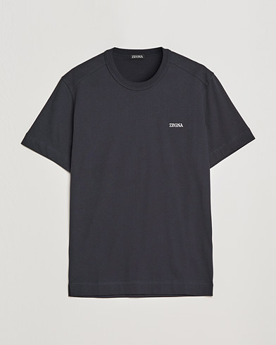 Herre |  | Zegna | Premium Cotton T-Shirt Navy