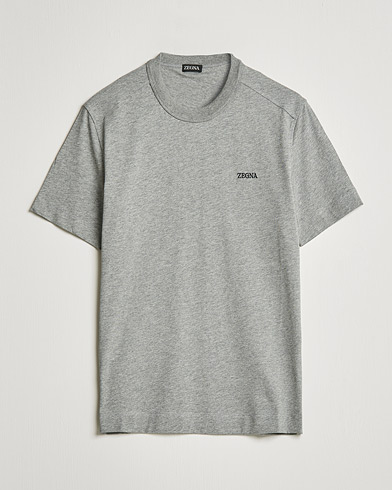 Herre |  | Zegna | Premium Cotton T-Shirt Grey Melange