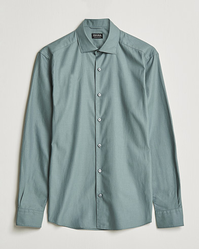 Herre | Skjorter | Zegna | Premium Cotton Shirt Teal