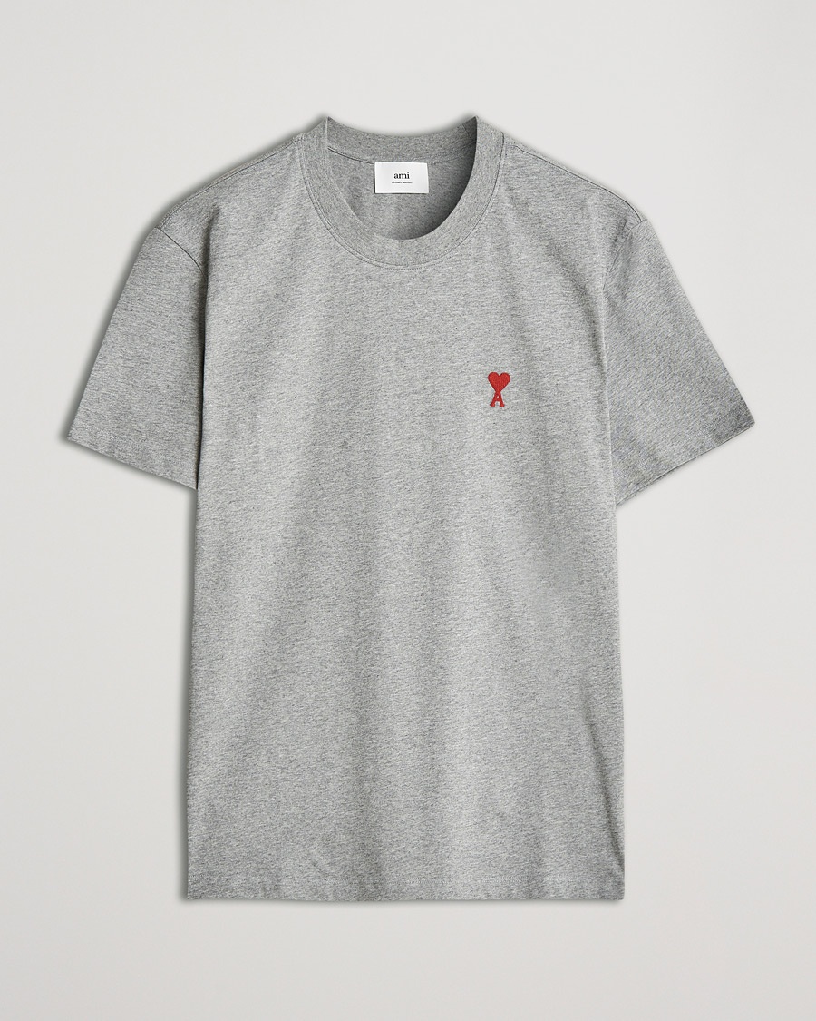 Herre | | AMI | Heart Logo T-Shirt Heather Grey