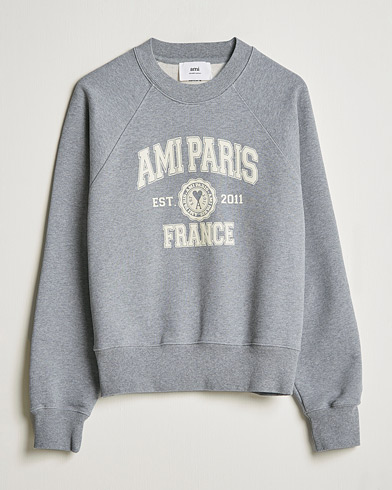 Herre | Grå gensere | AMI | Paris College Sweatshirt Heather Grey