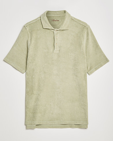 Herre | Terry | Stenströms | Towelling Cotton Poloshirt Olive
