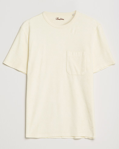Herre | T-Shirts | Stenströms | Towelling Cotton T-Shirt Cream