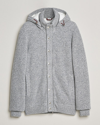 Herre |  | Brunello Cucinelli | Hooded Cashmere Jacket Light Grey
