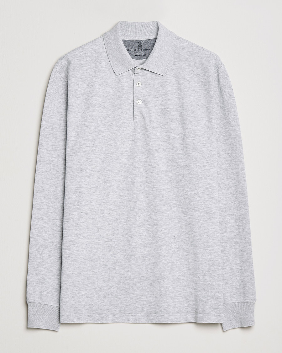 Herre | | Brunello Cucinelli | Long Sleeve Polo Light Grey