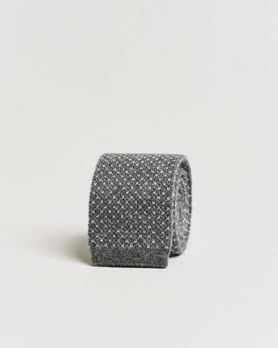 Herre | | Brunello Cucinelli | Knitted Cashmere Tie Grey Melange
