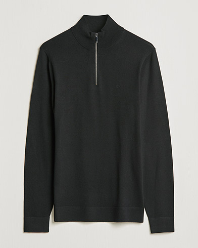 Herre | Wardrobe basics | Calvin Klein | Superior Wool Half Zip Sweater Black