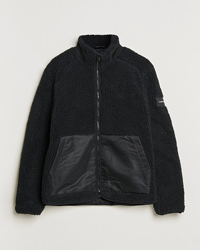 Herre | Fleecegensere | Calvin Klein | Teddy Full Zip Sweater Black