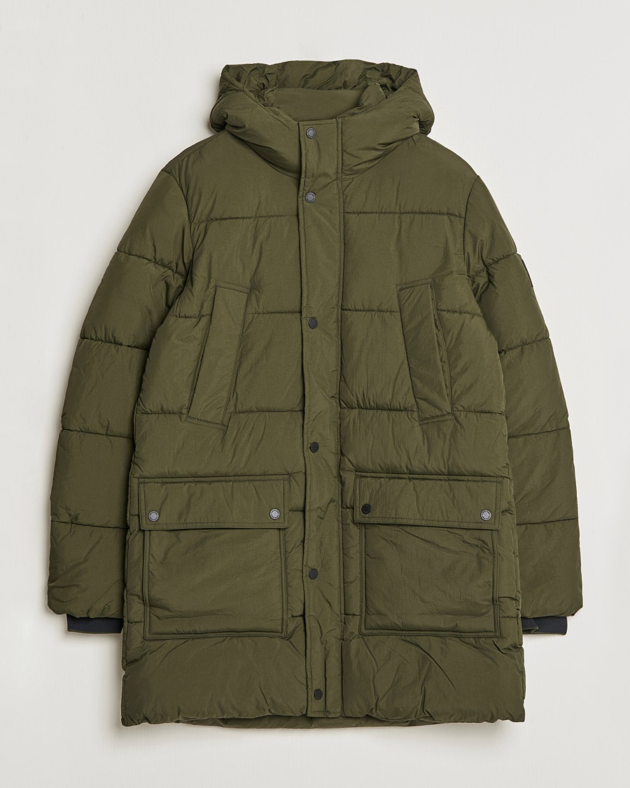 Herre | | Calvin Klein | Crinkle Nylon Long Puffer Jacker Dark Olive