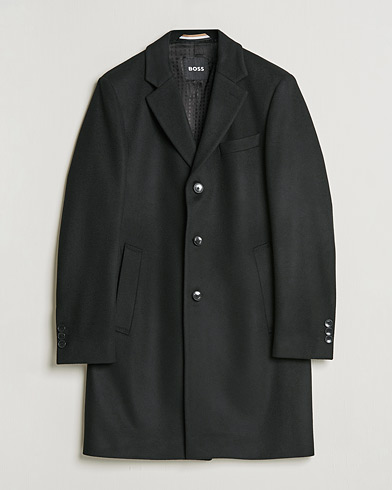 Herre | Høstjakker | BOSS | Hyde Wool/Cashmere Coat Black