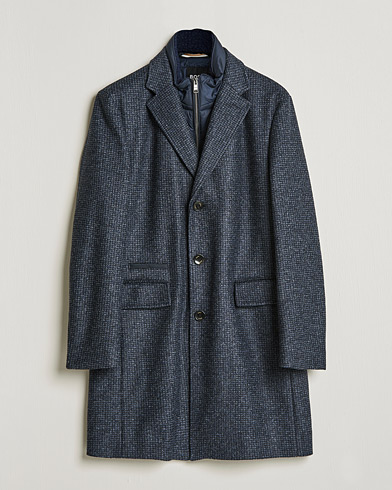 Herre | Vårjakker | BOSS | Hyde Wool/Cashmere Stand Up Collar Coat Dark Blue