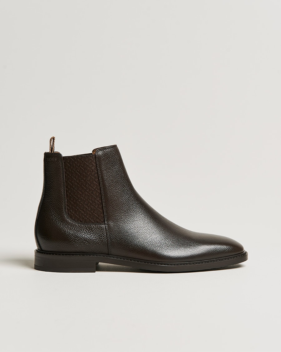 Herre | | BOSS | Lisbon Leather Chelsea Boots Dark Brown