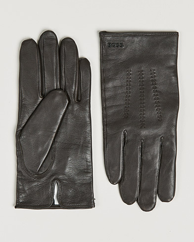 Herre | Business & Beyond | BOSS | Hainz Leather Gloves Medium Brown