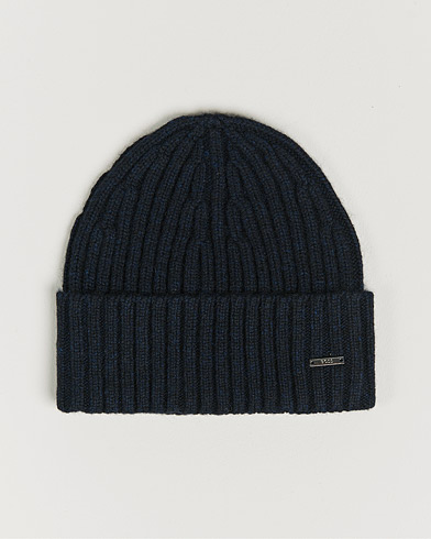 Herre | Luer | BOSS | Lino Cable Knitted Beanie Dark Blue