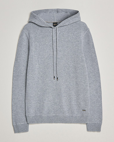 Herre |  | BOSS | Tailored Luxus Cashmere Hoodie Silver