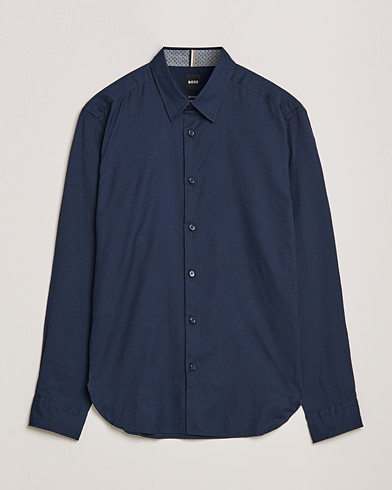 Herre | Flanellskjorter | BOSS | Liam Flannel Shirt Dark Blue