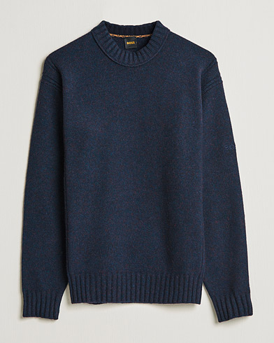 Herre | BOSS Casual | BOSS Casual | Ashetland Knitted Sweater Dark Blue