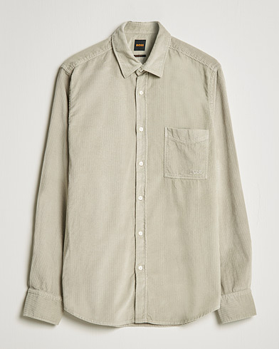 Herre | Cordfløyelskjorter | BOSS Casual | Relegant Corduroy Shirt Open Grey