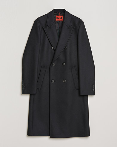 Herre |  | HUGO | Miroy Wool Double Breasted Coat Black