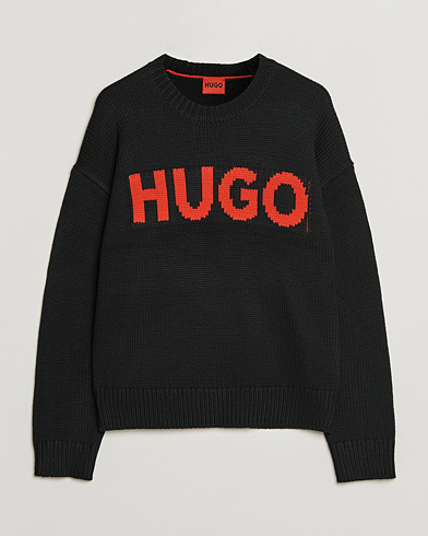 Herre |  | HUGO | Slogonon Knitted Sweater Black