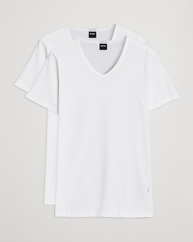 Herre |  | BOSS BLACK | 2-Pack V-Neck Slim Fit T-Shirt White