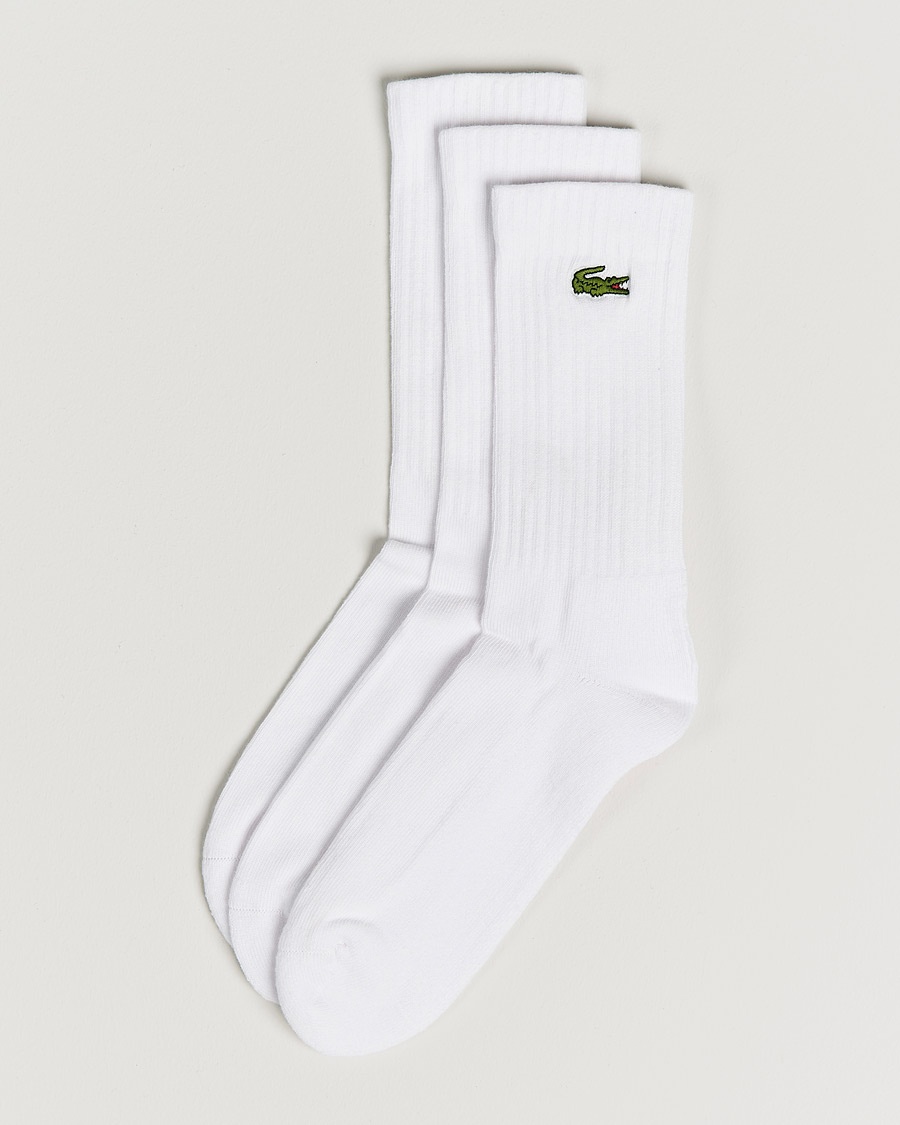Lacoste Sport 3-Pack Sport Socks White – Hvit