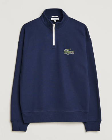 Herre | Lacoste | Lacoste | Half Zip Organic Cotton Sweatshirt Navy Blue