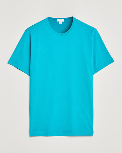 Herre | T-Shirts | Sunspel | Crew Neck Cotton Tee Reef