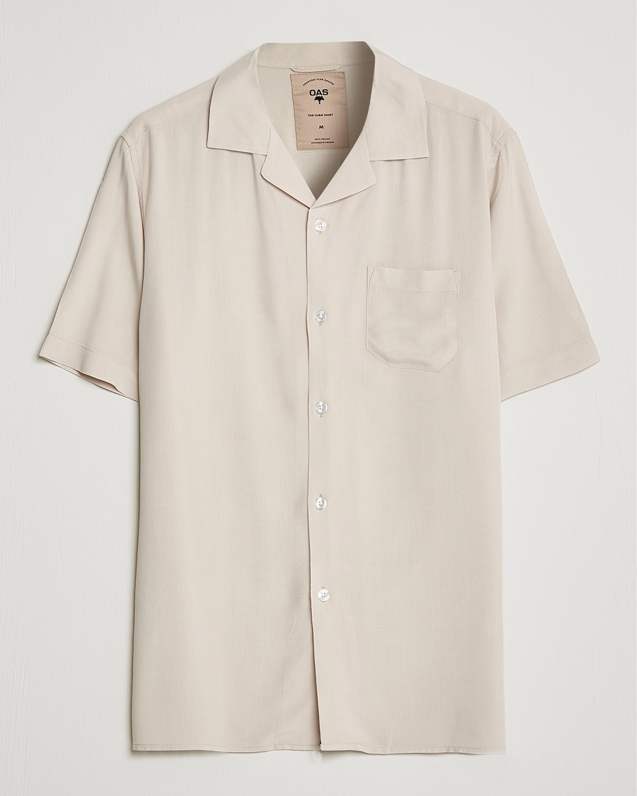 OAS Viscose Resort Short Sleeve Shirt Sand Plain OAS Viscose Resort Short Sleeve Shirt Sand Plain