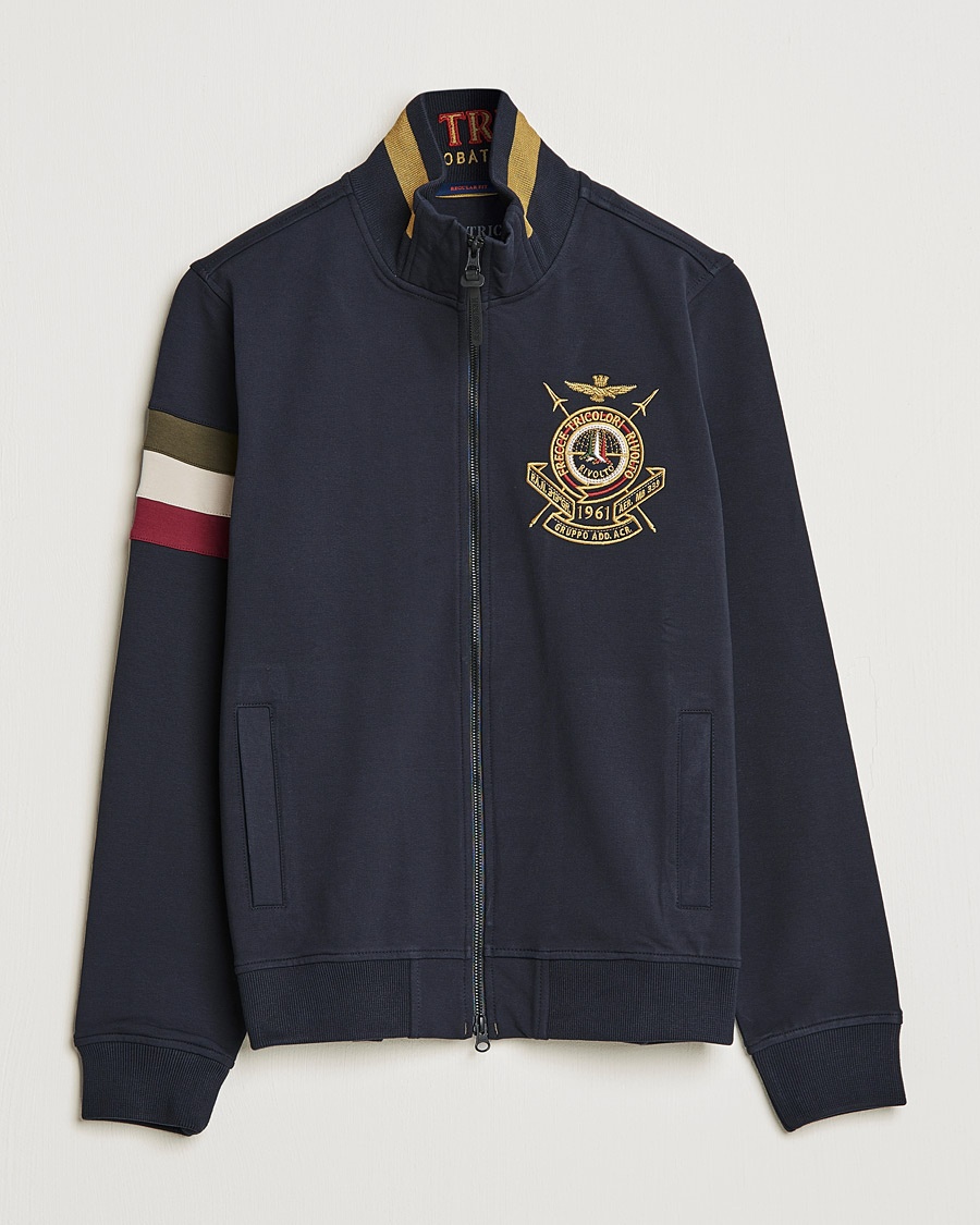 Herre | | Aeronautica Militare | Felpa Full Zip Blu Scuro