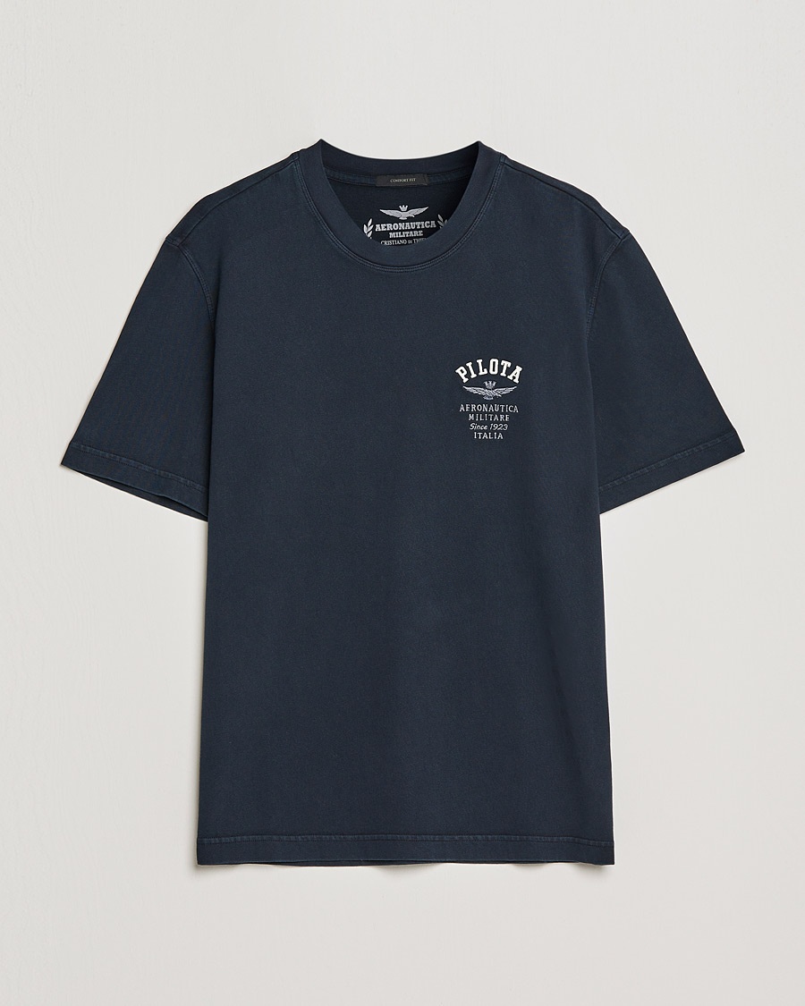 Herre | | Aeronautica Militare | Short Sleeve Tee Blu Scuro