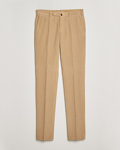 Herre | Italian Department | Incotex | Slim Fit Soft Corduroy Trousers Beige