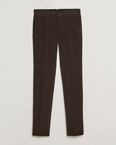 Herre | Italian Department | Incotex | Slim Fit Soft Corduroy Trousers Dark Brown