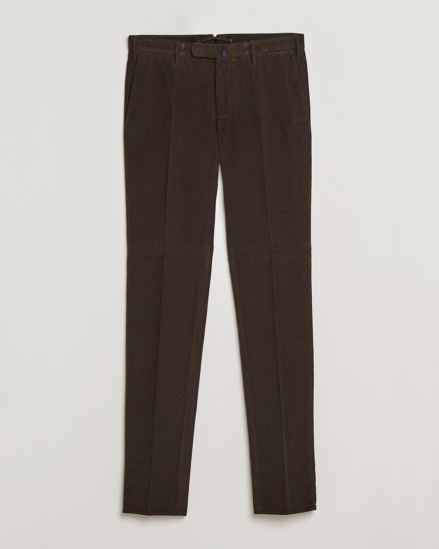  Slim Fit Soft Corduroy Trousers Dark Brown