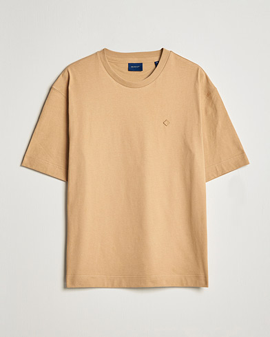 Herre | T-Shirts | GANT | Icon Crew Neck T-shirt Toffee Beige
