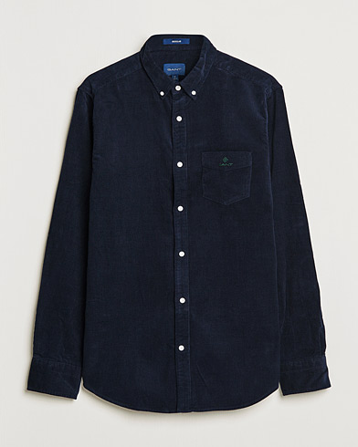 Herre | Cordfløyelskjorter | GANT | Regular Fit Corduroy Shirt Evening Blue