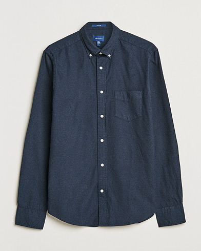 Herre | Preppy Authentic | GANT | Regular Fit Flannel Shirt Evening Blue