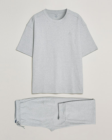 Herre | Pyjamaser | GANT | Premium Loungewear Set Light Grey Melange