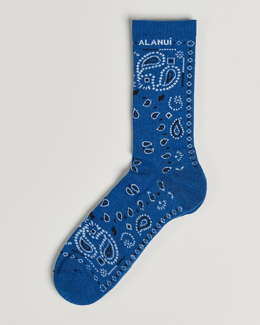 Herre | | Alanui | Bandana Printed Socks Cobalt Blue
