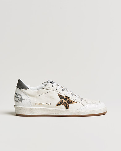 Herre | Sko | Golden Goose Deluxe Brand | Ball Star Sneakers White/Leopard